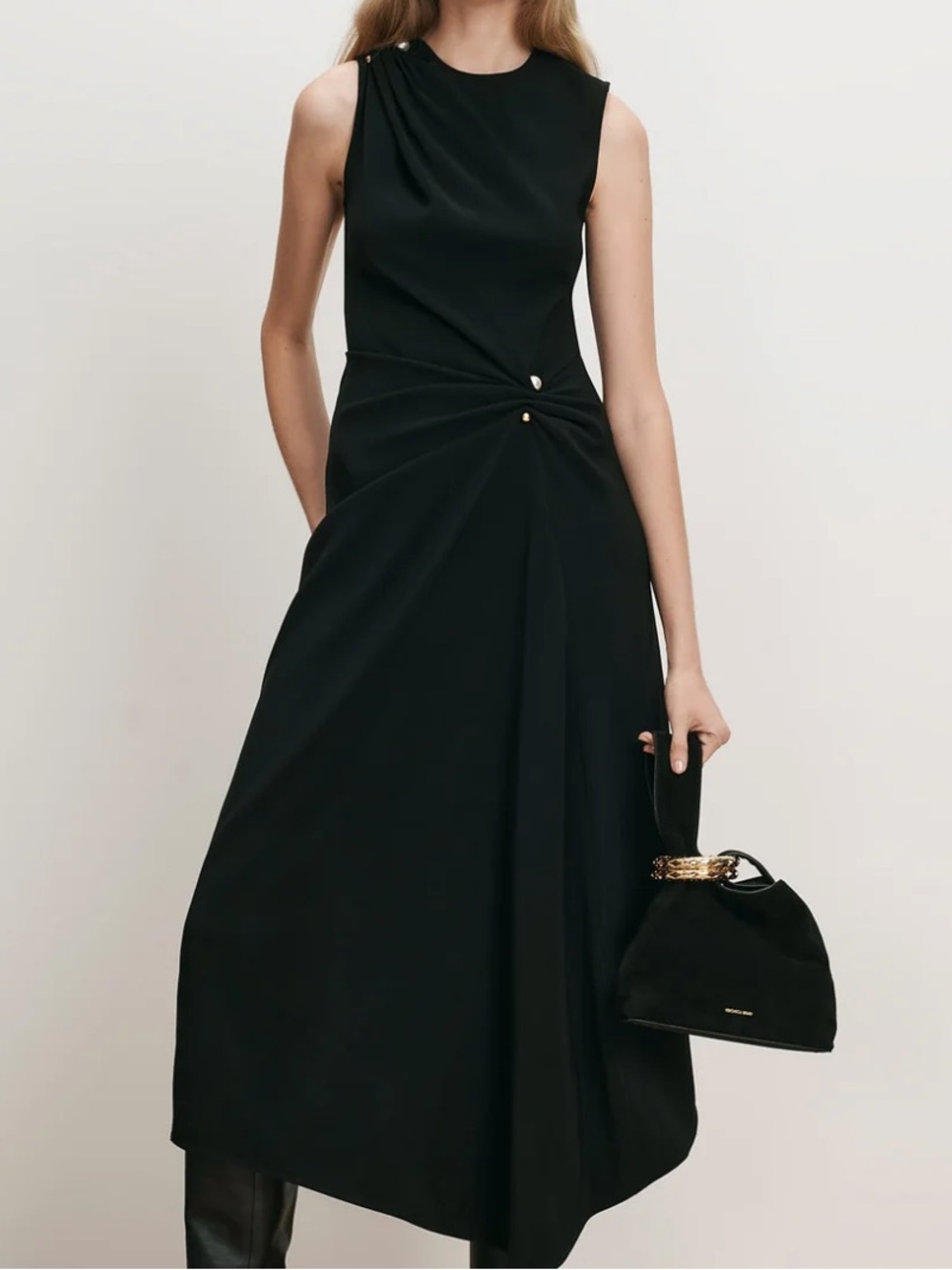 Veronica Beard Black Freja Midi Dress